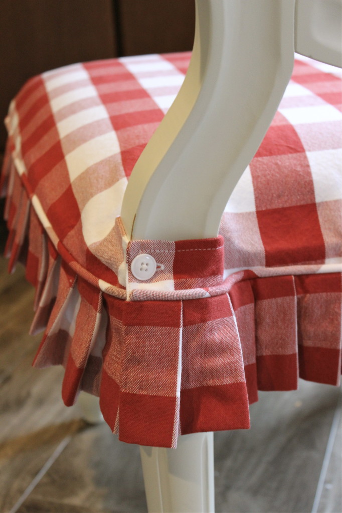 Red and White Buffalo Check Slipcovers Slipcovers by Shelley
